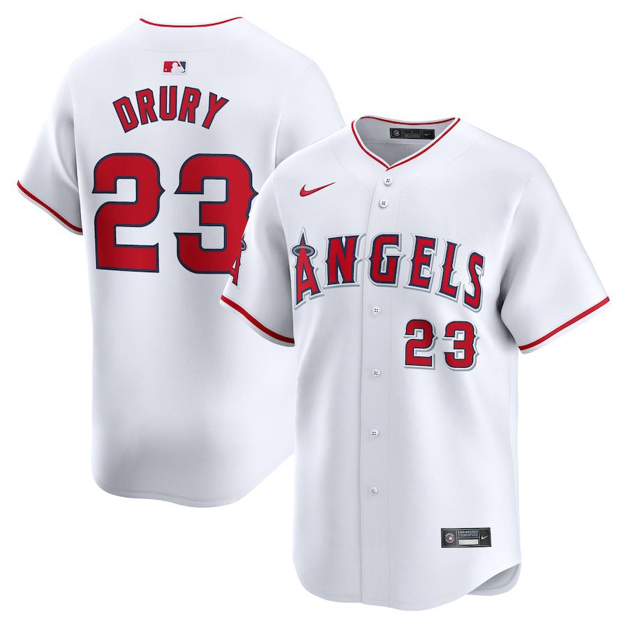 Men Los Angeles Angels #23 Brandon Drury Nike White Home Limited Player MLB Jersey->los angeles angels->MLB Jersey